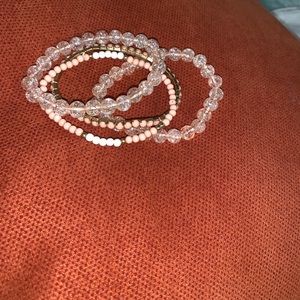 Set of pink bracelets
